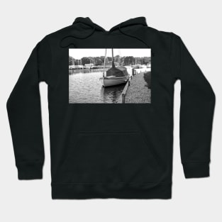 Traditional sailing boat moored up on the River Ant in the Norfolk Broads Hoodie